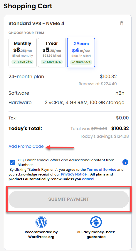 Self-Managed VPS - service terms